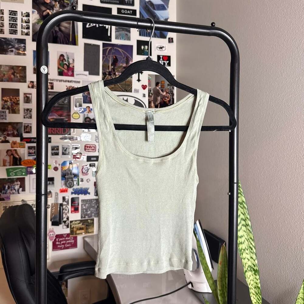 SKIMS Cotton Rib Tank Top Pastel Green